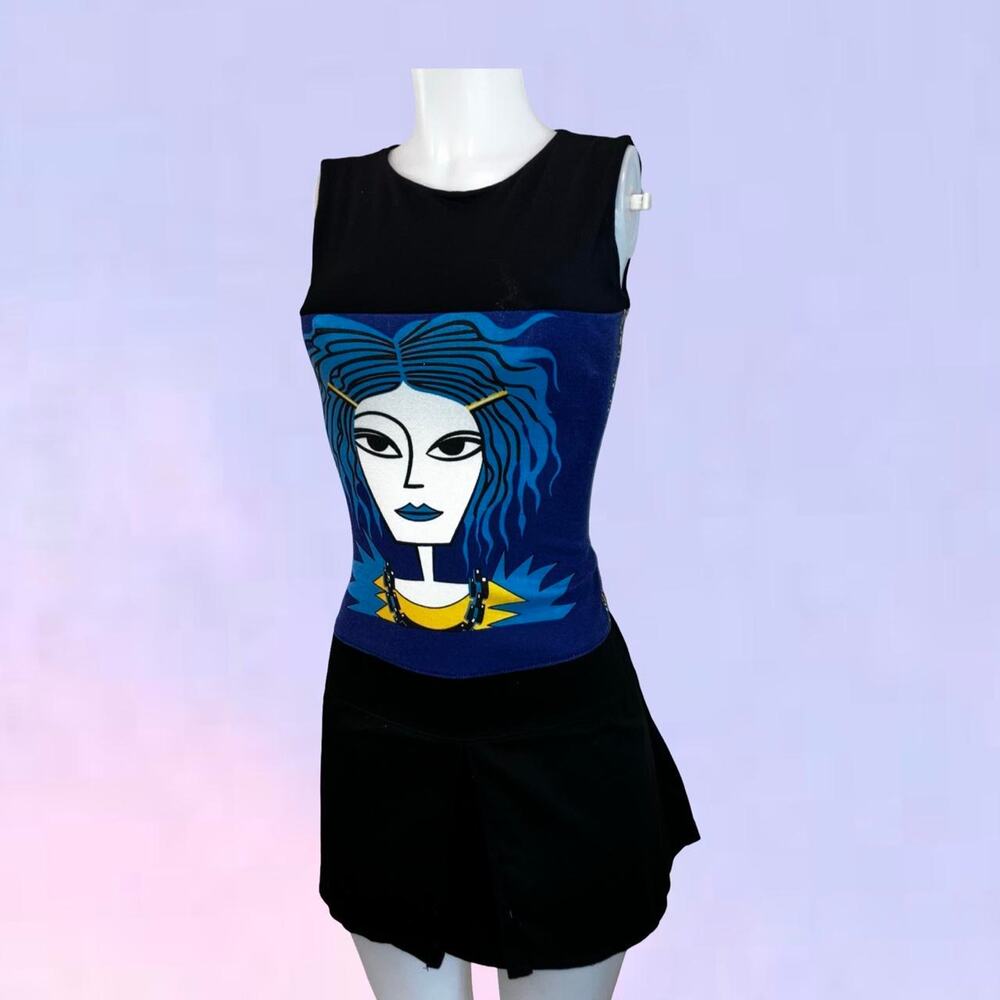 Vintage 90s y2k graphic printed mini dress